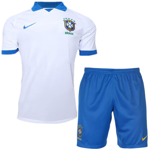 Camisetas Brasil Segunda equipo Niño 2019 Blanco